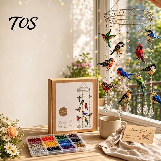 Decorative Hanging Ornaments for Home Graceful Bird Wind Chime, Stained Outdoor Sun Catcher Windchime, Colorful Yard Garden Chimes Decorations,