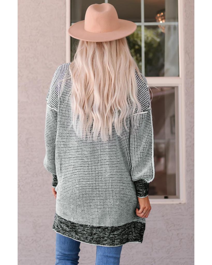 Azura Exchange Knitted Plaid Long Cardigan