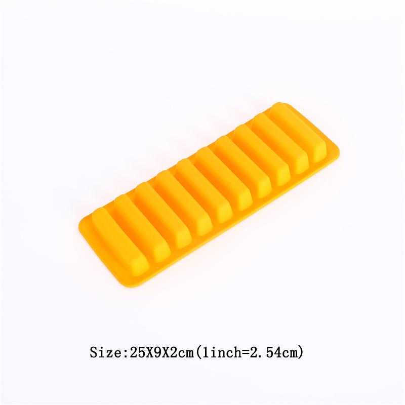10 Grids Stick Shape Ice Tray Non-Stick Easy Release Push Popsicle Out Cylinder Silicone Ice Cube Tray Jelly Chocolate Mold