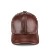 Men's Genuine Leather Baseball Cap - Winter Warm Flat Cap for Middle-Aged & Elderly