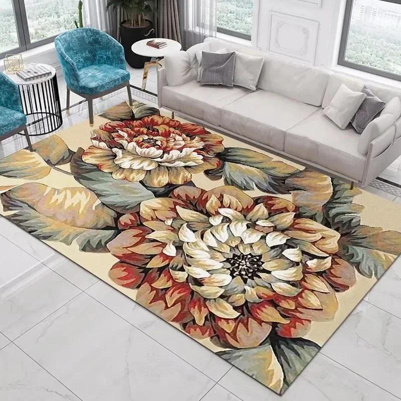 Home Decor Entrance Door Mat Flower Rose Pastoral 3D Print Carpet Living Room Rugs Soft Non-slip Floor Mat Carpet Bedroom Decor