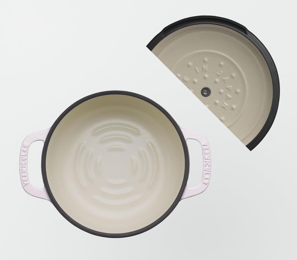 Vermicular Oven Pot 2 Lid Cloud Self-Standing (Matte Pink, MINI14cm)