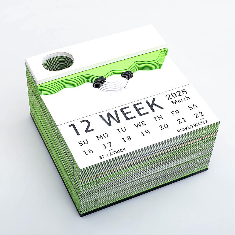 3D Stereoscopic Sticky Note Sculpture 2026 Calendar: Creative Tear-off Convenience Pad and Desktop Ornament