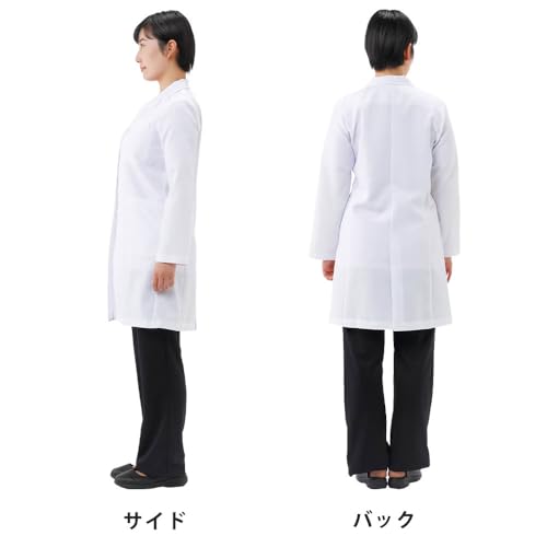 Nursery Doctor's Coat, White Coat, Doctor's Examination Coat, Lab Coat, Smooth, Wrinkle-Resistant, Women's, Size L, White, 8049301A
