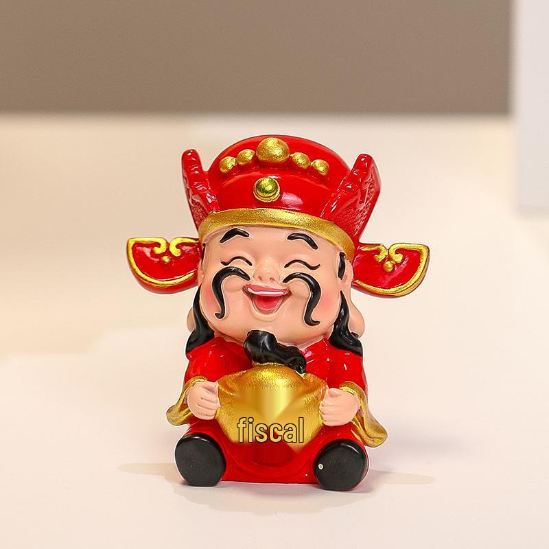 Resin Car Decoration: God of Wealth Ornament for Home & Cake