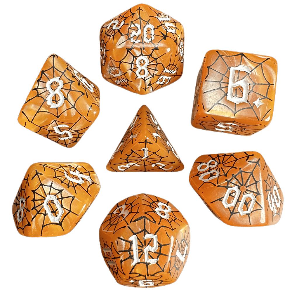 Halloween Spider Web Dice 7pcs Fashion Dice for Dungeon and Dragon DND TRPG Game