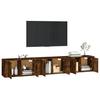 Wall Mounted TV Cabinets (Set of 3) Smoked Oak Finish 80 X 34.5 X 40 Cm