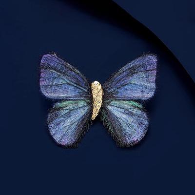 Broche de borboleta retrô, broche de borboleta bordado de mudança gradual leve feminino de alta qualidade, acessórios de terno de luxo requintados