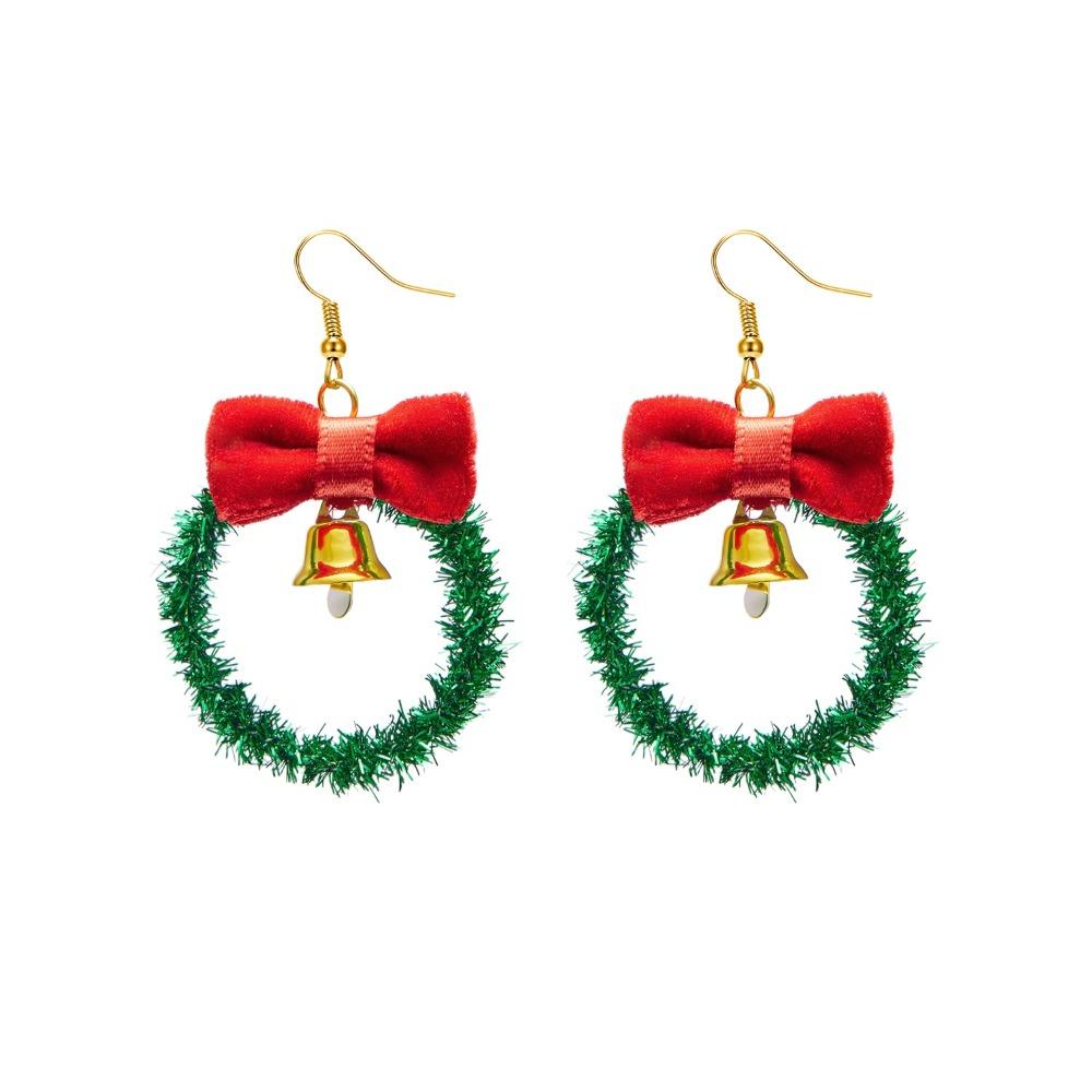 1Pair Christmas Tree Wreath Earrings Bell Xmas Dangle Earrings Fashion Christmas Earrings  Girls