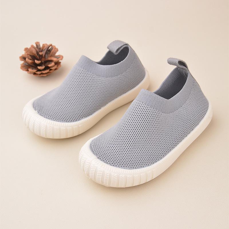 Spring/Summer Kids Flyknit Mesh Slip-on Shoes - Casual Unisex with Soft TPR Sole