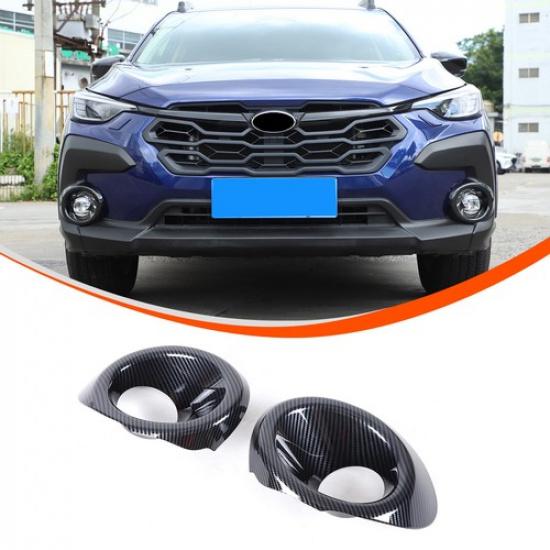ABS Carbon Fiber Front Fog Light Lamp Trim Cover For Subaru Crosstrek -24
