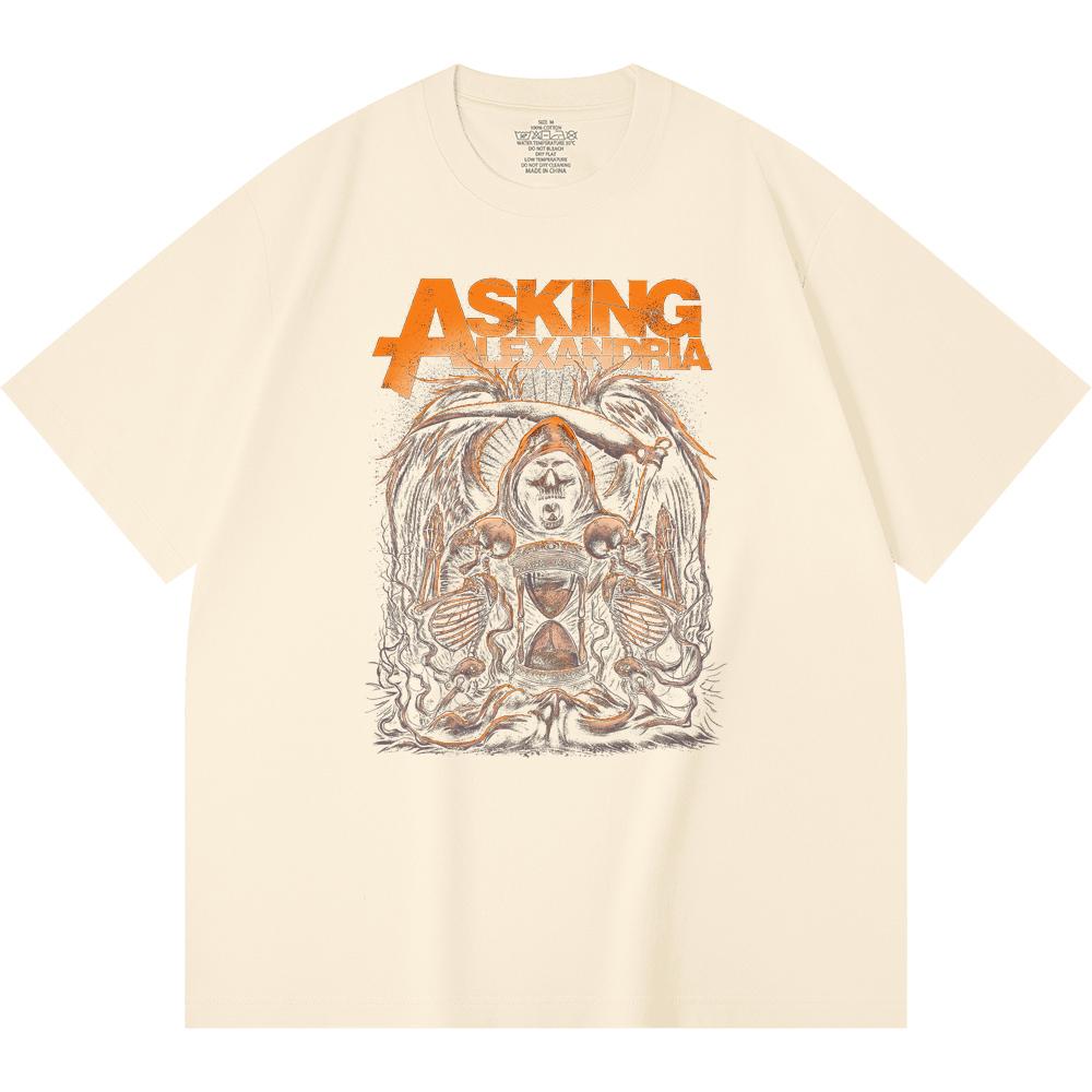 230 g/m² 100% Baumwolle Heavy Metal T-Shirt Rockband Beliebte Musik Druck Unisex Schweres Baumwoll-T-Shirt