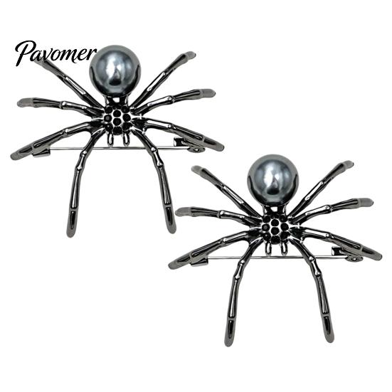 Hemdkragen-Anstecker 1/2 Stück 3D Spinnen-Brosche für Halloween, Horror-Legierung Metall Kleidungspins Anstecknadel, Kleidung Jacken Rucksäcke Kostümzubehör Mantel