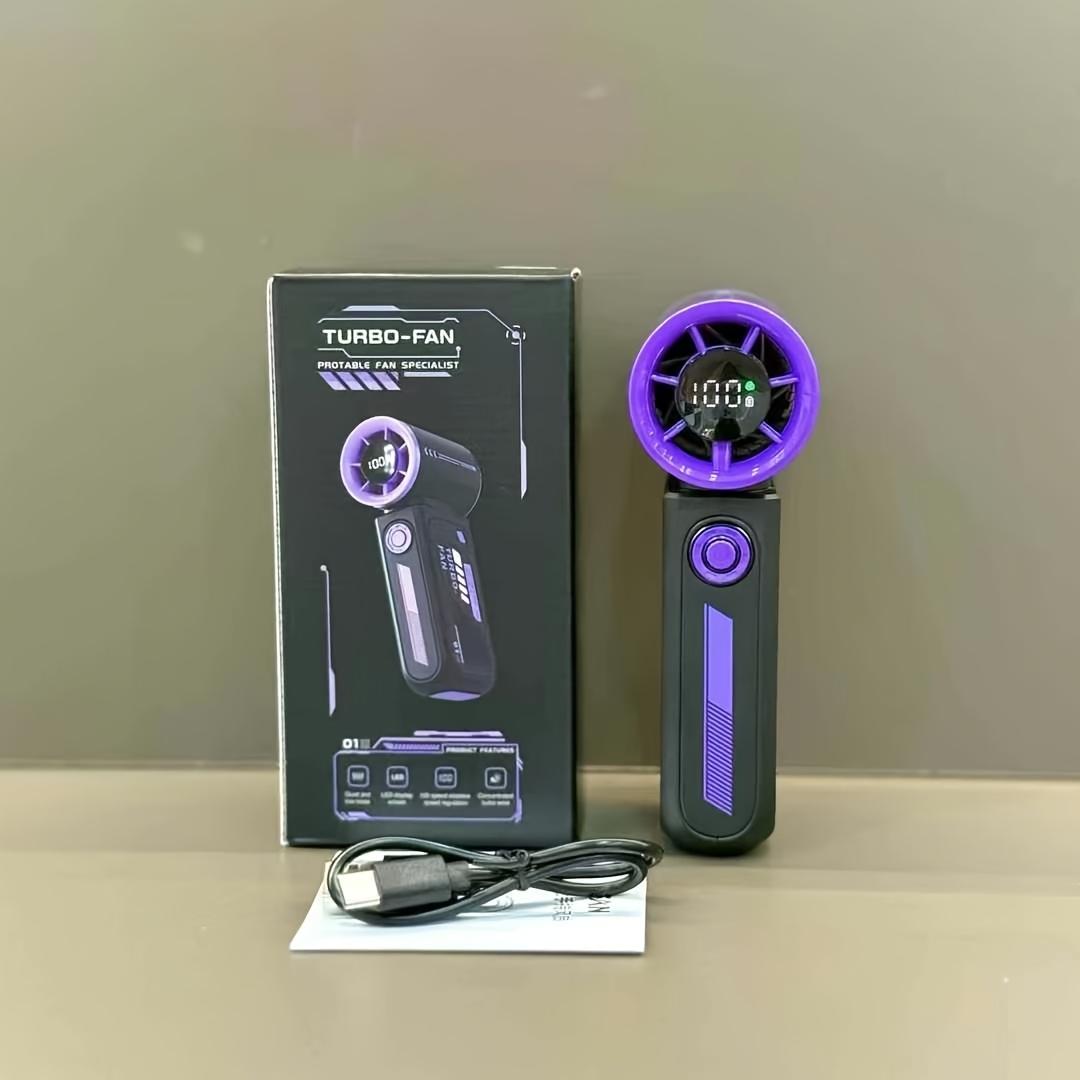 

Высокоскоростной портативный вентилятор с цифровым дисплеем, перезаряжаемый от USB, литиевая батарея, для использования в помещении/на улице, кнопочное управление, легкий пластиковый дизайн