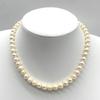 High-Luster Akoya Pearl Necklace Genuine Jewelry Pink Beige Approx. 38 Cm / Approx. 7.0 Mm–8.0 Mm / 32.6 G Silver Hardware