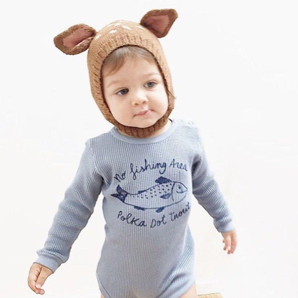 Kids Children Deer Shape Knit Hat Cap Boy Girl Warm Ear Protect Beanie Bonnet