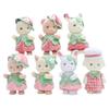 7 Rabbit Mori Bei Family Flocked Strawberry Beibei Labu Huang Xiao Xiong Toy Figures