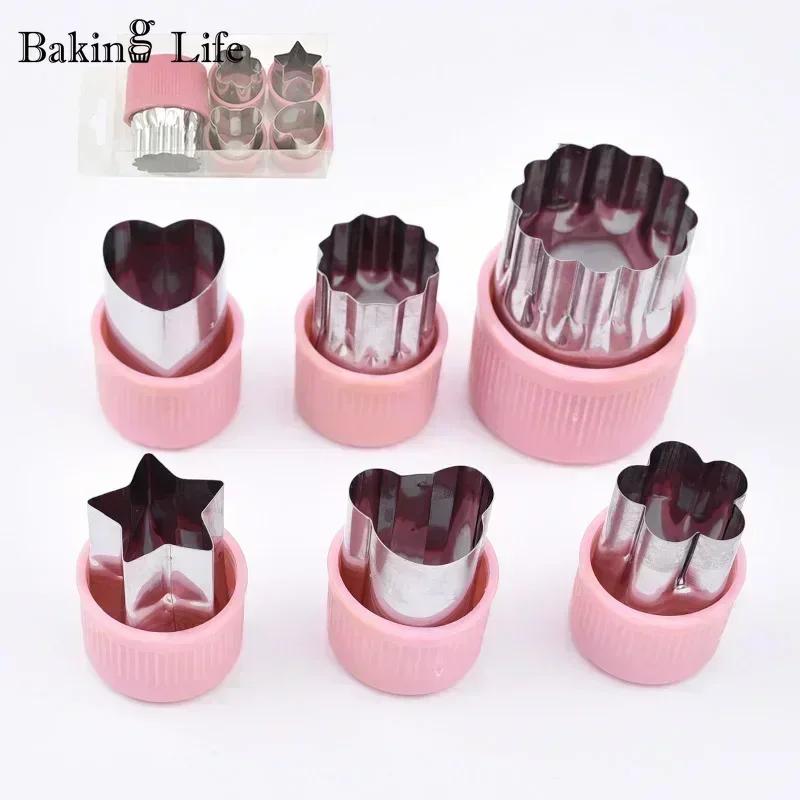 

Сердцевидная домашняя овощерезка с пластиковой ручкой, формочки для печенья, сэндвич-резка, нержавеющая сталь, фруктовая матрица, кухонный гаджет