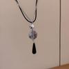 New Chinese Retro Safety Buckle Fringed Necklace Female Antique Zen Collarbone Chain with