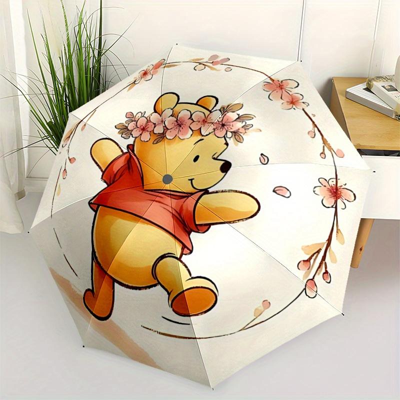 

1pc Happy Winnie Automatic Opening and Closing Umbrella, Lightweight 3-Fold, With Cute Cartoon Characters, Suitable for Home, Outdoor and Da
