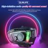 BT56 Motorcycle Helmet Bluetooth Headset BT5.4 Handsfree Call Wireless Noise Reduction Waterproof Headphone with RGB Light