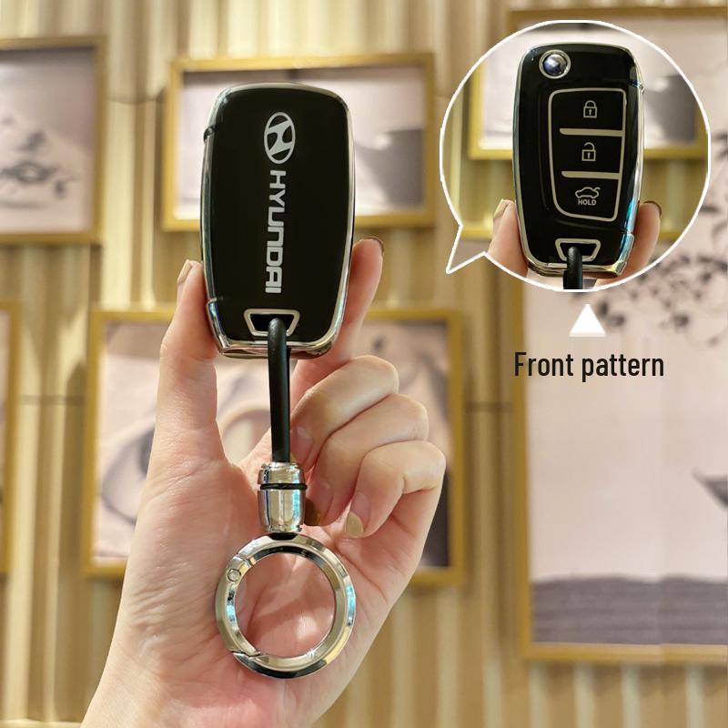 Hyundai Key Case for Elantra, Verna, Santa Fe, Mistra - Protective Shell with Buckle, Suitable for 20 Models