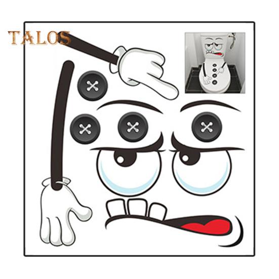 

Наклейка на унитаз с мультяшным выражением, водонепроницаемая, съемная, самоклеящаяся, из ПВХ, для гостиной, ванной комнаты, настенное искусство, забавное выражение, украшение на крышку сиденья унитаза A