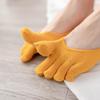 Women's Summer Candy Color Five-Toe Low-Cut Non-Slip Cotton Socks - Absorbent & Breathable