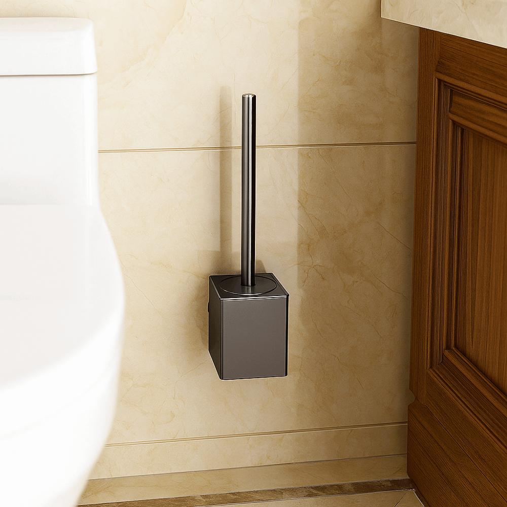 Metal Shell Toilet Brush Set Wall-Mounted Bathroom Cleaning Brush Bathroom