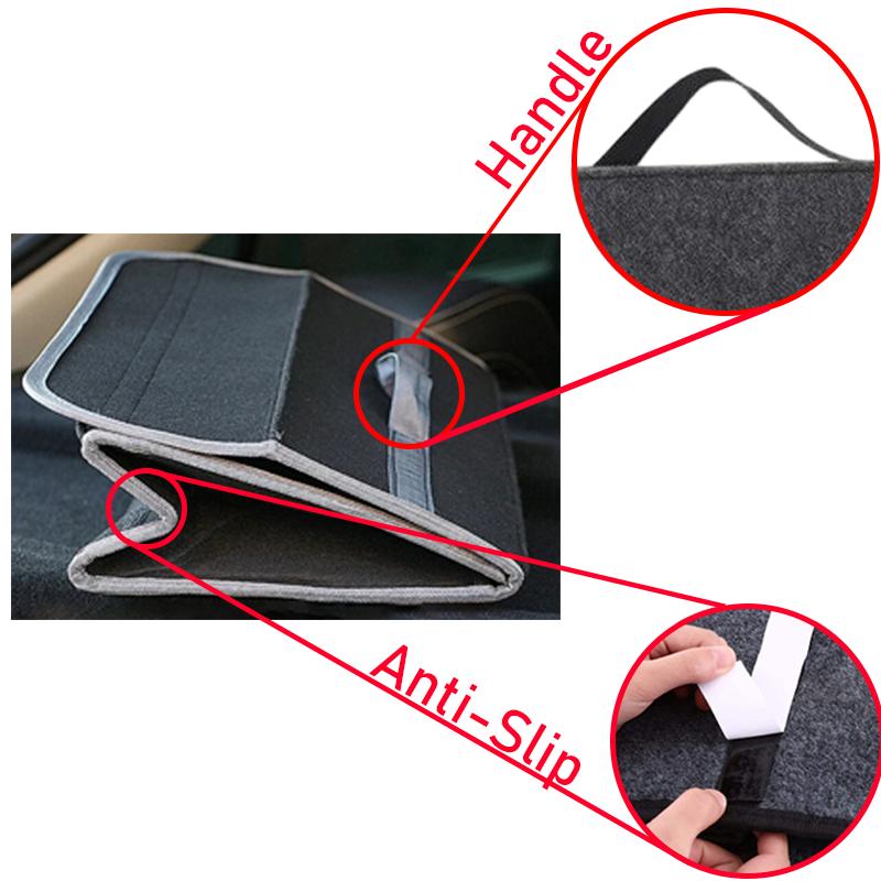 HEERAK Large AntiSlip Compartment Boot Storage Car Organizer Tool Car Storage Bag Trunk Organizer Soft Felt Storage Box Accessor