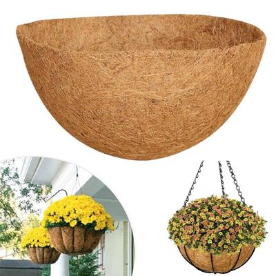 Round Coco Coir Liner Breathable Indoor Outdoor Garden Wall Hanging Planter Insert Liner Natural Coconut Fiber Flower Basket Liner