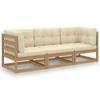 Day and Night - Day and Night 3-seater Garden Sofa with Solid Pine Wood Cushions