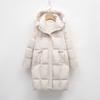 Pinghu Down Jacket Women's Medium and Long Winter New Fashion Bread Jacket Thickened Warm White Duck Down Jacket