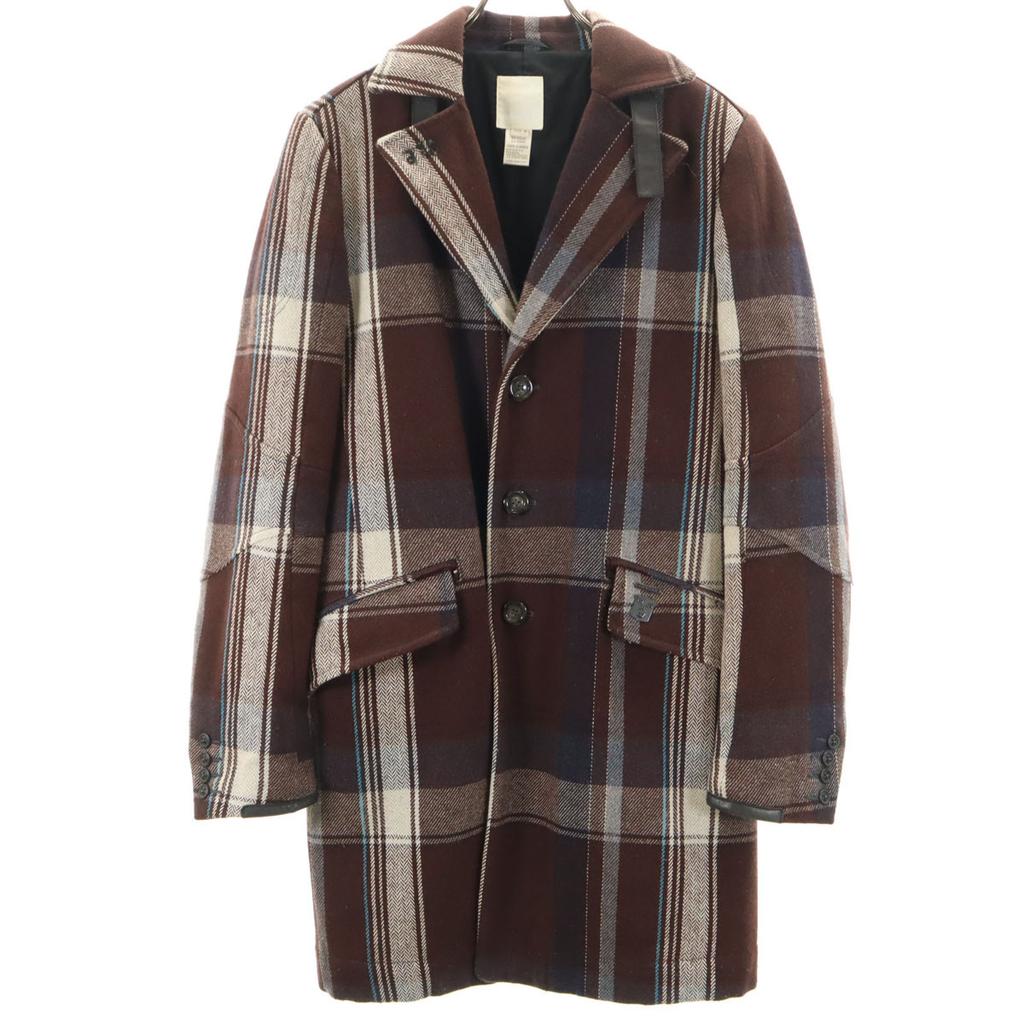 DIESEL check coat M Brown Men's Used