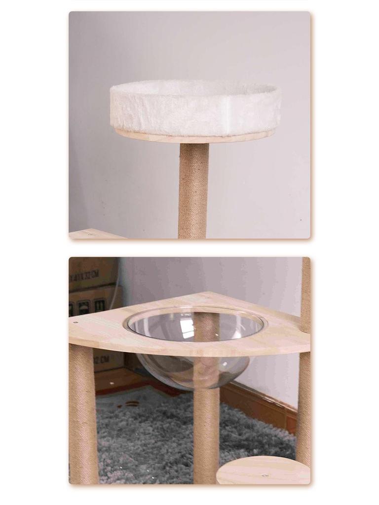 Cat Tree Scratching Post: Climbing Frame, Bed, and Toy Platform for Large Cats