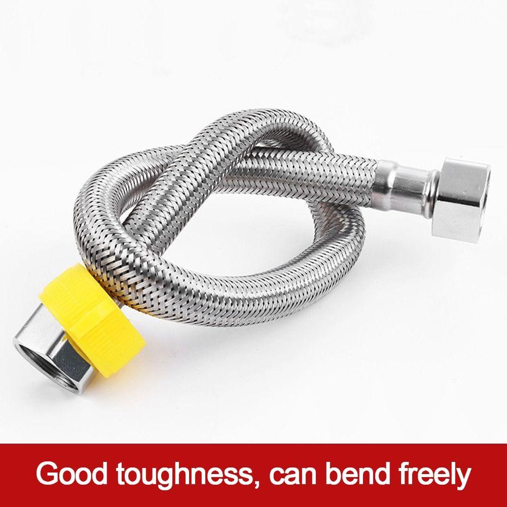 Stainless Steel Flexible Braided Hose 30-200cm Leak-Proof Explosion-Proof Hose Universal Interface 1/2 Inch Faucet Water Pipe