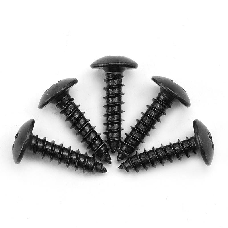 TA Black Large Phillips Slot Self-Tapping Flat/Mushroom Head Screws M3-M6