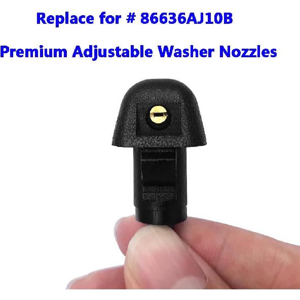 86636AJ10B Adjustable Windshield Washer Nozzles – Front Hood Spray Jet Replacement for Subaru Legacy,Outback,WRX,Forester,Crosstrek 2009–2019 OE#