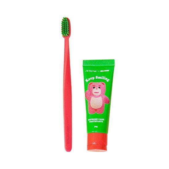 DENTIQUE X Bellygom Refresh Care Toothbrush Toothpaste Set