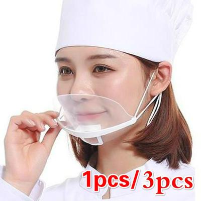 Transparente Maske, Catering, Spezialkochen, Lebensmittel, Antibeschlag, Hotel, Kunststoff, Küche, Restaurant, Lächeln