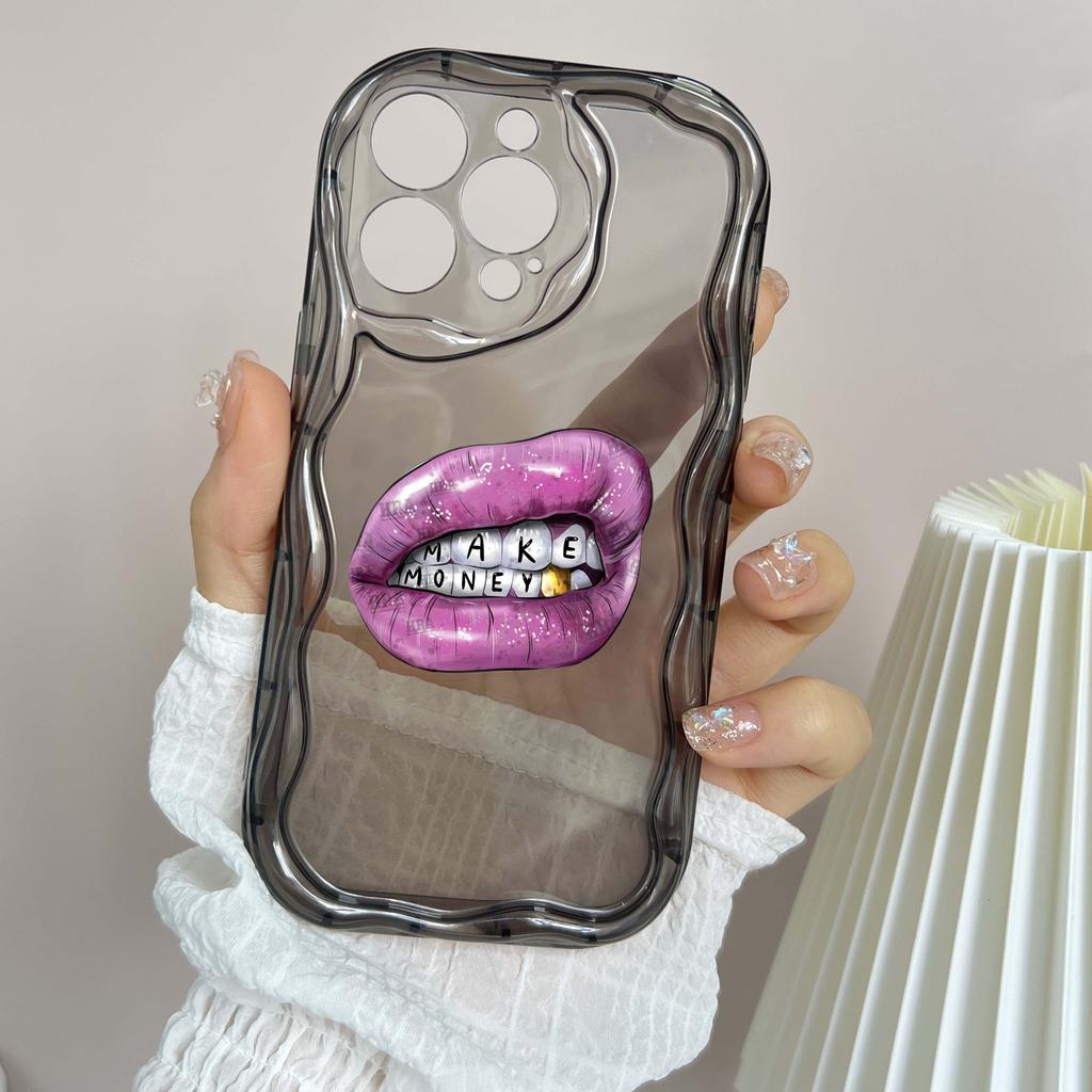 LZ20 Lips kiss design Clear Soft Wave Phone Cases for iPhone 15 13 Pro Max 12 mini 14 8 Plus XS Max XR 6 Protection Back Cover