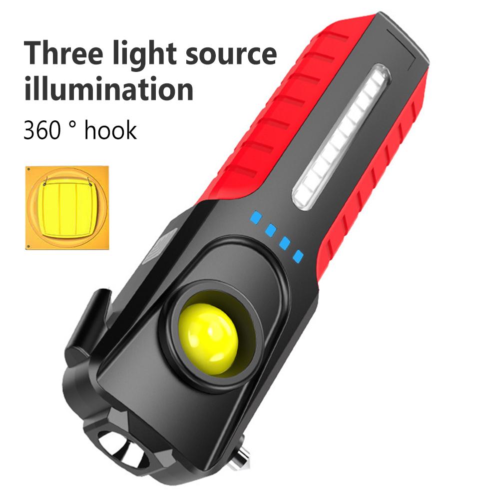 Led Work Light Multi-function Outdoor Emergency Safety Hammer Strong Light Flashlight Inspection Lamps