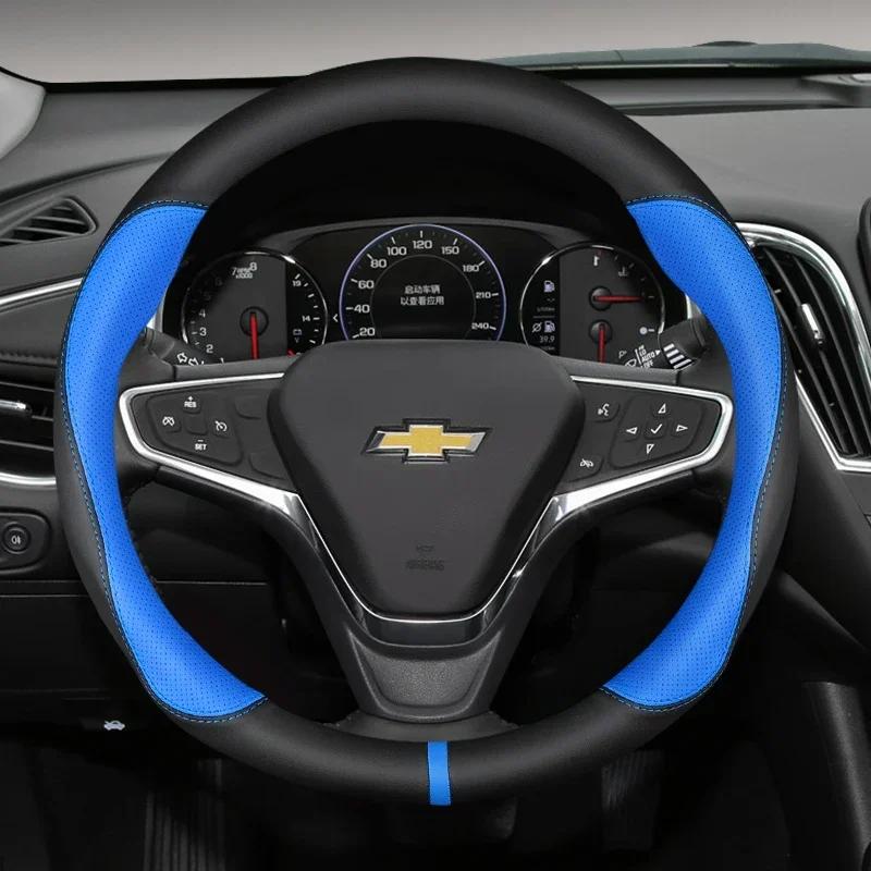 Car Steering-Wheels Cover 38cm 15in Leather For Chevrolet Cruze Malibu Sail Spark Captiva Equinox Trax/Tracker AVEO Lova Camaro xw2