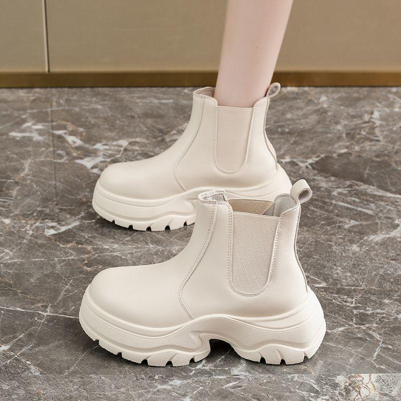 Platform Martin Boots Women's 2025 Autumn New Fashion Versatile 34 Size Campus Wind Cool Tide Medium Tube Chelsea Short Boots