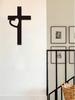 Black Metal Cross Wall Decor Christian Symbol for Living Room Bedroom Religious Belief Gift