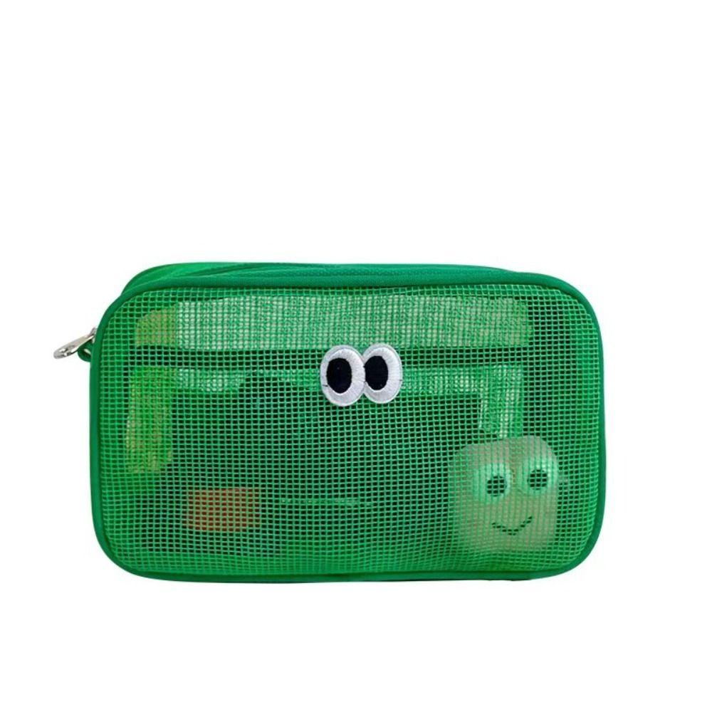 Student Stationery Bag Korean Storage Bag DIY Shoulder Bag Women Cosmetic Bag Mesh Cosmetic Bag