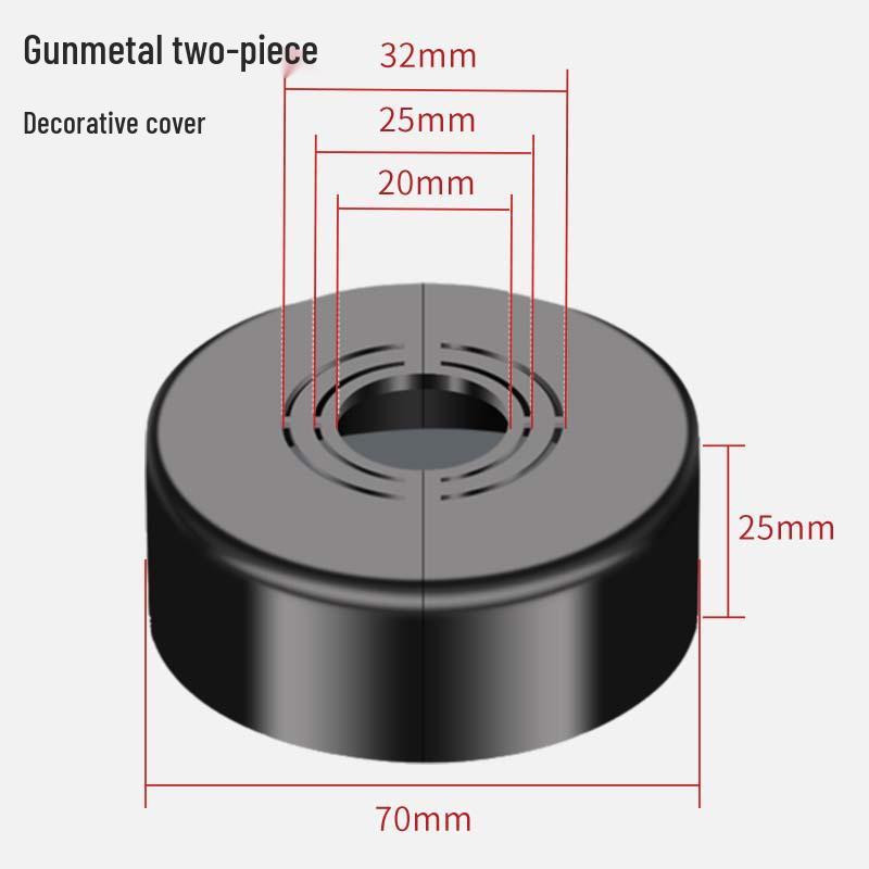 Dekorativní kryt sprchové hlavice děleného typu bez vrásek se zadním košíkem