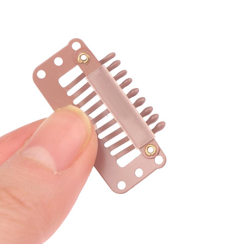10Pcs 9/10 Teeth Snap Wigs Clips Portable Metal Snap Hair Clips For Hair Extensions Accessories Tool10 Pcs Hair Extension Clips