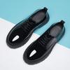 Leather Shoes Men's Autumn New British Casual Big Head Leather Shoes Platform Bright Leather College Style Youth Low-top Cowhide Men's Shoes