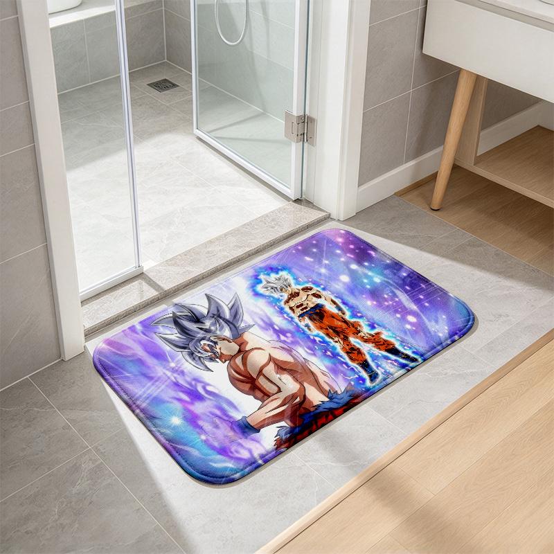 Dragon Ball Super Saiyan Flannel Kitchen Mat Christmas Soft Area Rug Non Slip Floor Carpet Home Decoration